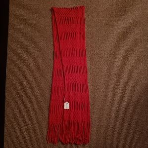 Howard's Cozy Soft Knit Fringe Scarf Red OS